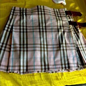 Burberry Black and Red Mini A-line Skirt